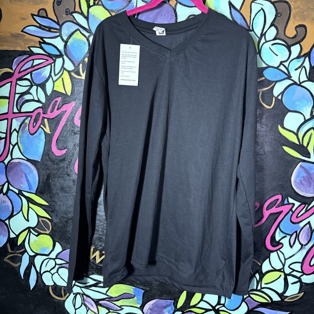 Decrum LS Casual Black Shirt, Medium